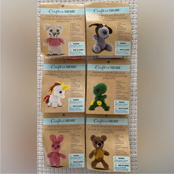 🆕🧶 CRAFTER’S SQUARE ANIMAL CROCHET KIT BUNDLE! NEW FACTORY SEALED. 6 DESIGNS! - Picture 2 of 10